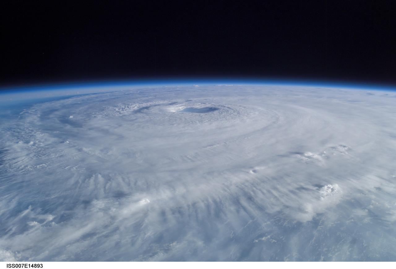 ISS007-E-14893 (15 September 2003) --- This view of Hurricane Isabel was taken by one of the Expedition 7 crewmembers onboard the International Space Station (ISS).
