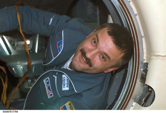 NASA image: Portrait view of Kaleri aboard ISS