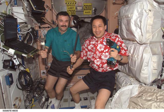 NASA image: Lu  and Kaleri in Node 1/Unity module