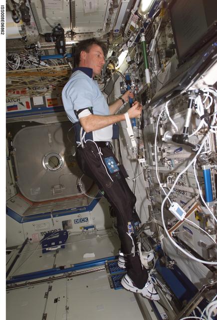 NASA image: Foale performs FOOT experiment OPS in the U.S. Lab during Expedition 8