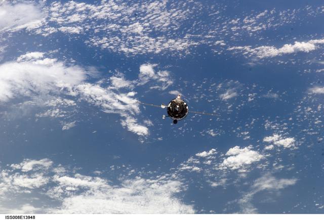 NASA image: Progress 13P approach for docking with ISS during Expedition 8