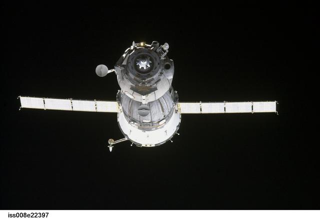 NASA image: Soyuz TMA-4 taken by EXP 8 crew as EXP 9 approached the ISS for docking