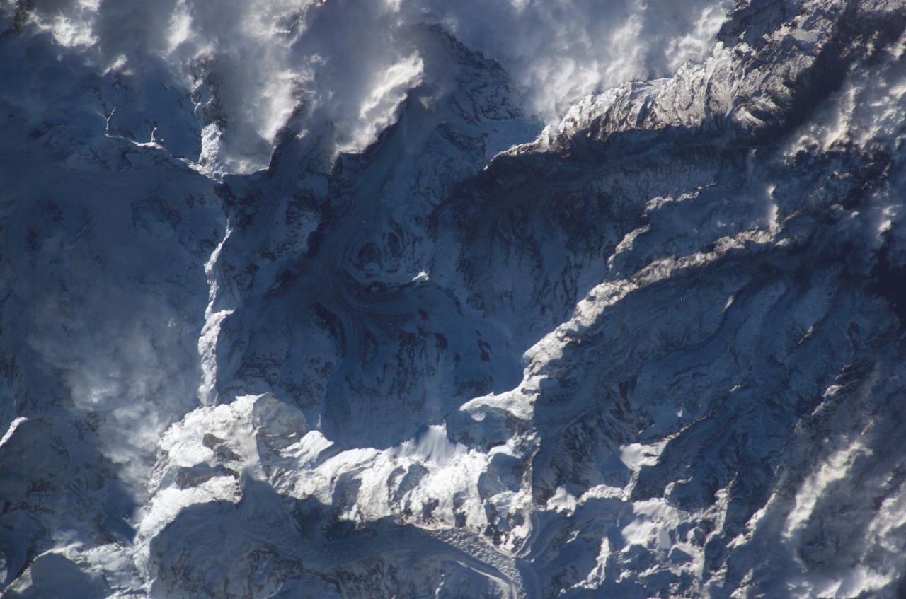 ISS010-E-15457 (1 February 2005) --- The Himalaya Mountains are featured in this image photographed by an Expedition 10 crewmember on the International Space Station.