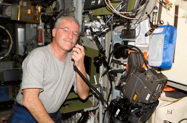 NASA image: Phillips during ham radio exchange