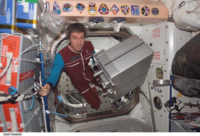 NASA image: Krikalev with CPAs in Node 1/Unity CBA