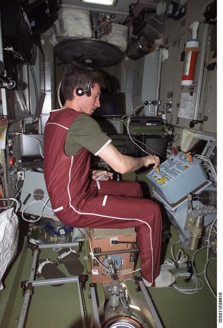 NASA image: Testing the newly installed PCE (Proximity Communications Equipment) hardware