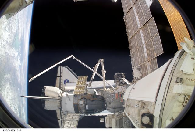 NASA image: Orbiter Discovery seen during rendezvous