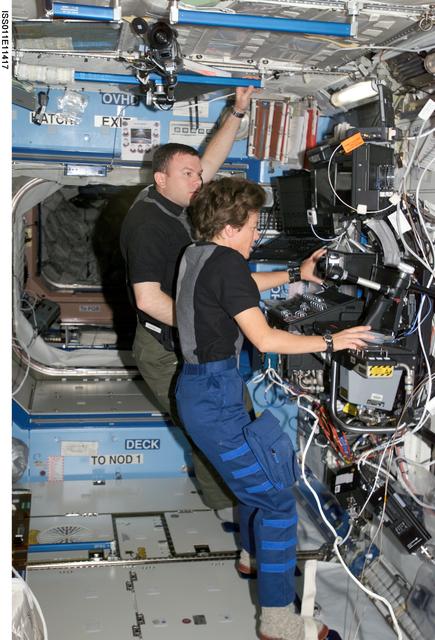 NASA image: Lawrence and Kelly at SSRMS controls in Destiny laboratory