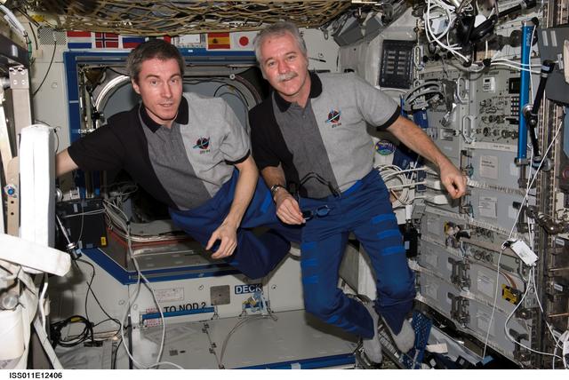 NASA image: Krikalev and Phillips in Destiny module