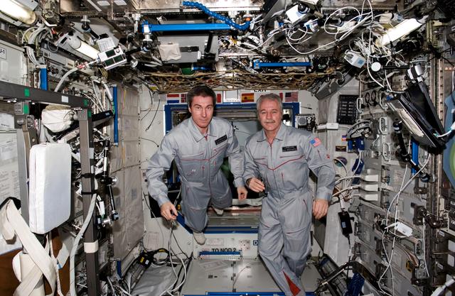 NASA image: Krikalev and Phillips in Destiny module