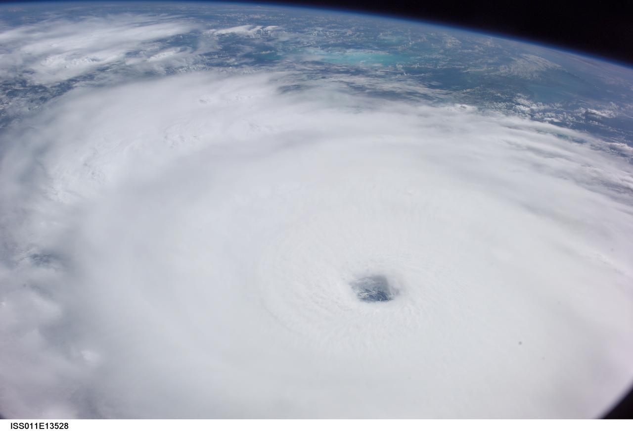 ISS011-E-13528 (21 September 2005) --- Hurricane Rita is featured in this image photographed by an Expedition 11 crewmember on the international space station, as it swirls in the Gulf of Mexico, heading toward the Texas coast.