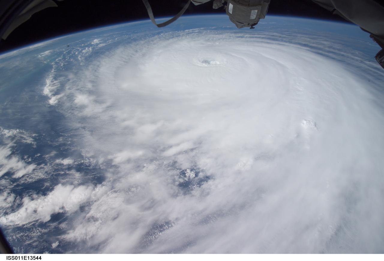 ISS011-E-13544 (23 Sept. 2005) --- Hurricane Rita, as it swirls in the Gulf of Mexico, is featured in this image photographed by an Expedition 11 crewmember on the International Space Station. The hurricane was heading toward the Texas coast.