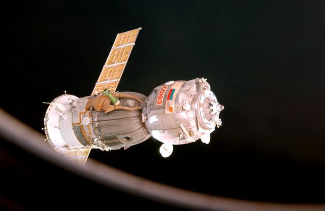 NASA image: Soyuz separates from the ISS on its way back to Earth with the Expedition 11 crew