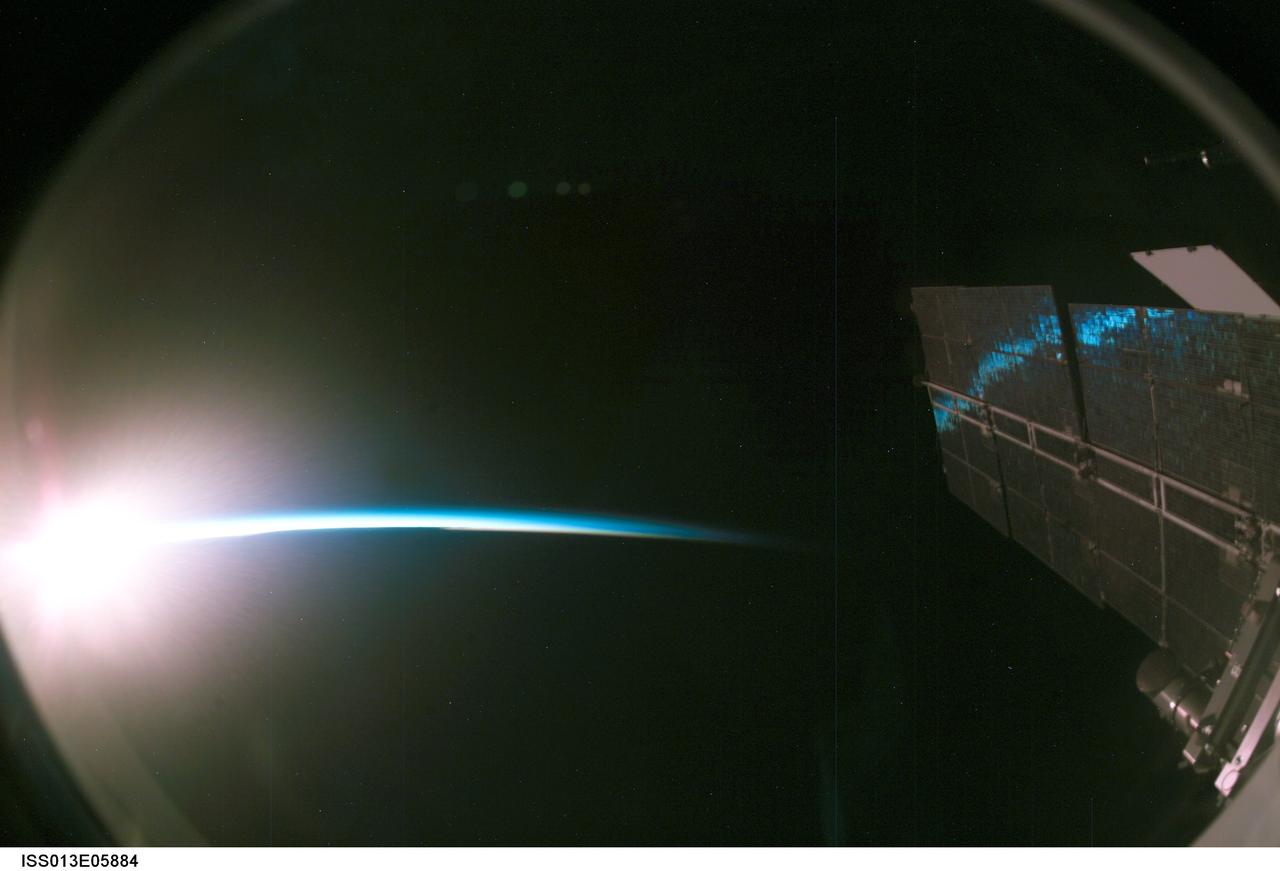 Setting sun taken by Expedition 13 crew member