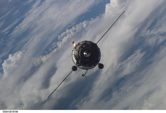 NASA image: Progress 21 approaches the ISS during Expedition 13