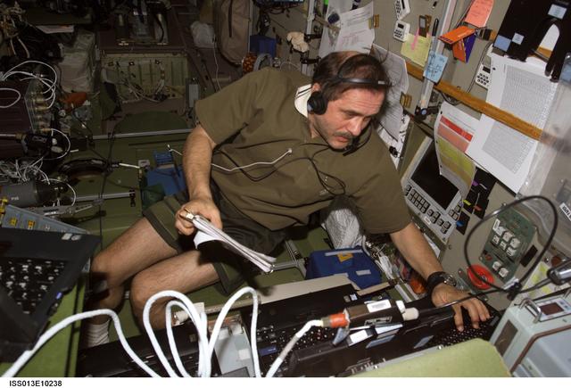NASA image: Vinogradov reconfigures communication in the SM during Expedition 13