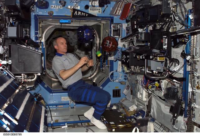 NASA image: Williams in U.S. Laboratory during Expedition 13