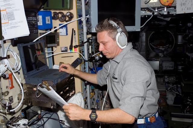 NASA image: Reiter working in SM during Expedition 13