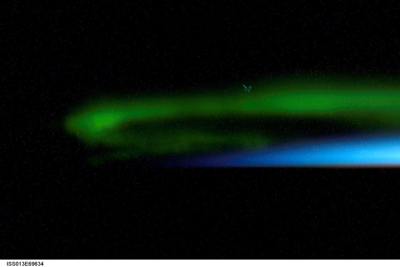 ISS013-E-69634 (20 Aug. 2006) --- The Aurora Borealis, also known as "northern lights", is featured in this photograph taken by an Expedition 13 crewmember on the International Space Station.