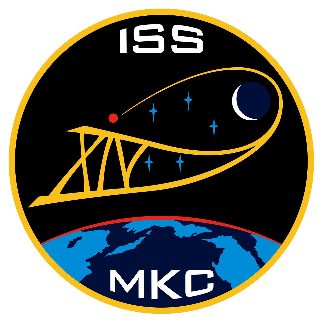 ISS014-S-001 (May 2006) --- This emblem embodies the past, present, and future of human space exploration. The Roman numeral XIV suspended above the Earth against the black background of space symbolizes the fourteenth expeditionary mission to the International Space Station (ISS). Elements of this symbol merge into a unified trajectory destined for the moon, Mars, and beyond, much as science and operations aboard the ISS today will pave the way for future missions to our celestial neighbors. The five stars honor the astronauts and cosmonauts of missions Apollo 1, Soyuz 1, Soyuz 11, Challenger, and Columbia, who gave their lives in the pursuit of knowledge and discovery. The NASA insignia for design for shuttle flights and station increments is reserved for use by the astronauts and for other official use as the NASA Administrator may authorize. Public availability has been approved only in the form of illustrations by the various news media. When and if there is any change in this policy which is not anticipated, it will be publicly announced.