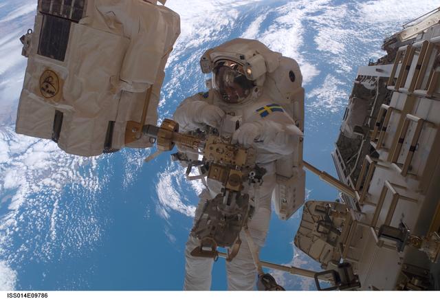 NASA image: Fuglesang during EVA 2