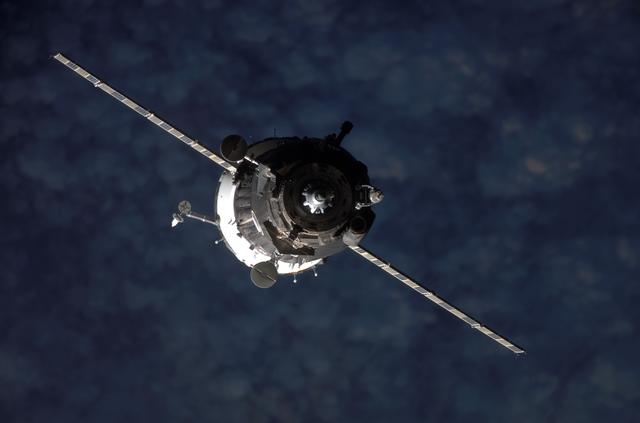 NASA image: Soyuz 14 (TMA-10) spacecraft approaches the International Space Station