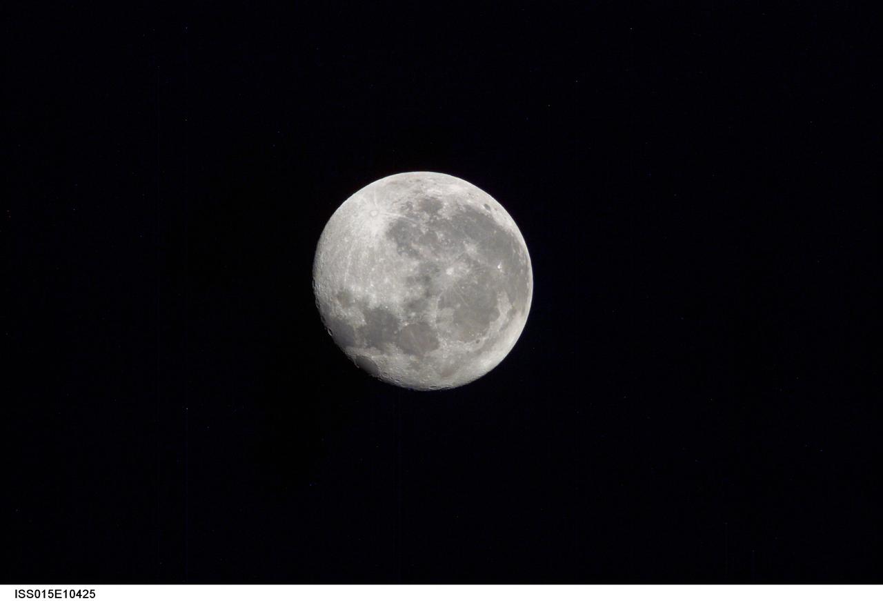 ISS015-E-10425 (2 June 2007) --- A full moon is featured in this image photographed by an Expedition 15 crewmember on the International Space Station.