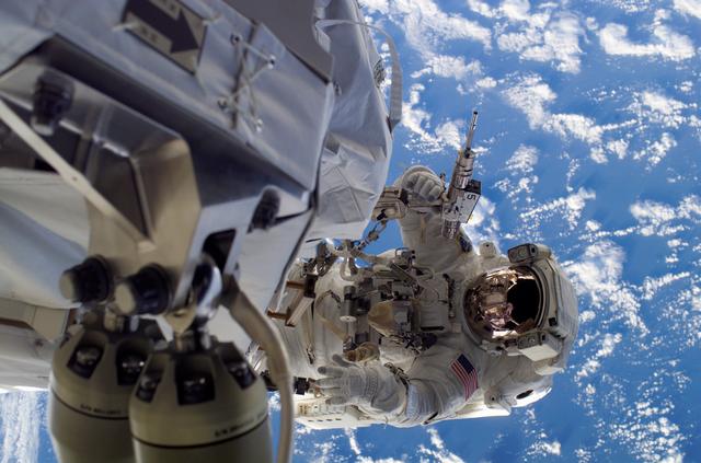 NASA image: Olivas working on ISS construction during STS-117 EVA1