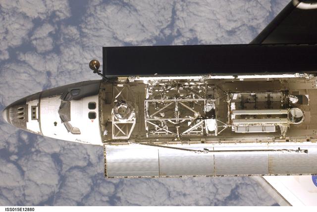 NASA image: View of Atlantis on approach to the ISS for Expedition 15/STS-117 Joint Operations
