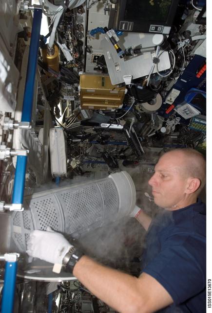 NASA image: Anderson works on the NUTRITION Experiment in the US Lab during Expedition 15
