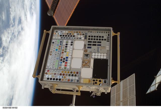 NASA image: View of MISSE PEC taken during a session of Expedition 15 EVA