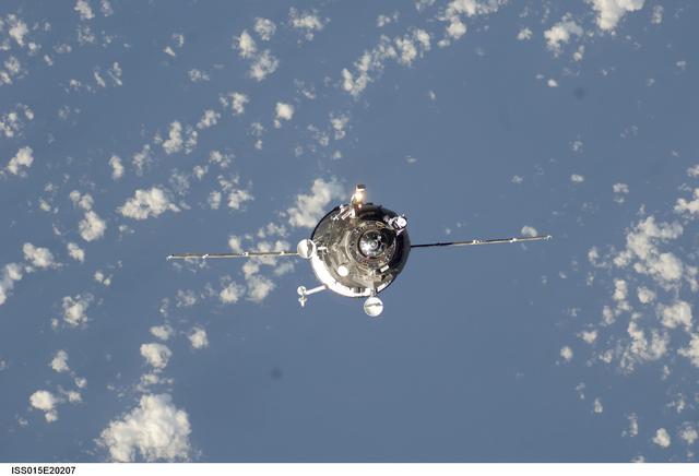 NASA image: View of Progress Spacecraft on approach the ISS during Expedition 15