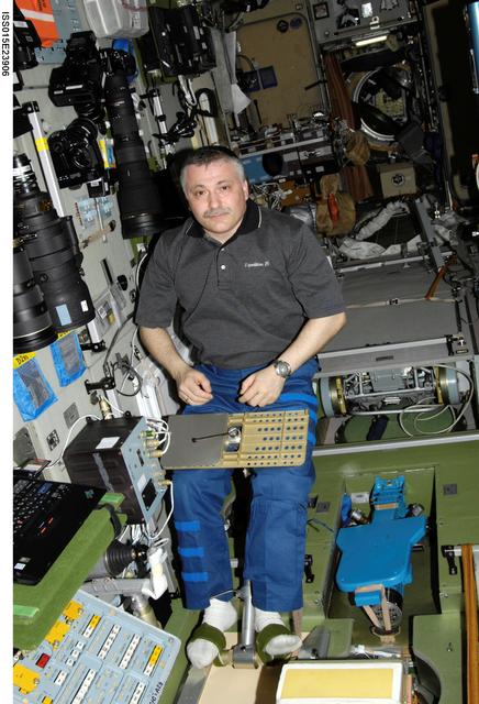 NASA image: View of Yurchikhin during Operator Seat setup in the SM taken during Expedition 15
