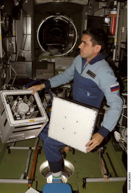 NASA image: Expedition 16 FE Malenchenko works on the P-KINASE Experiment in the SM