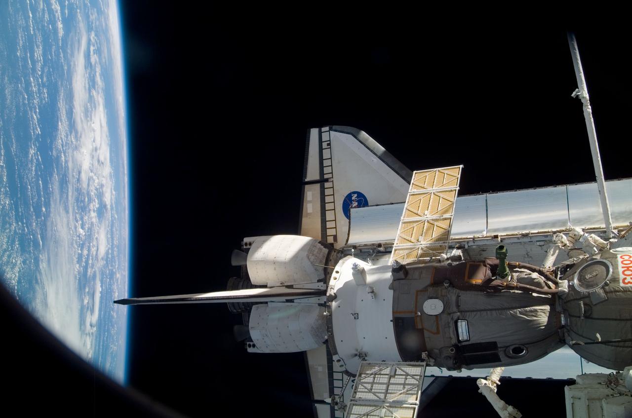 Discovery docked to the ISS