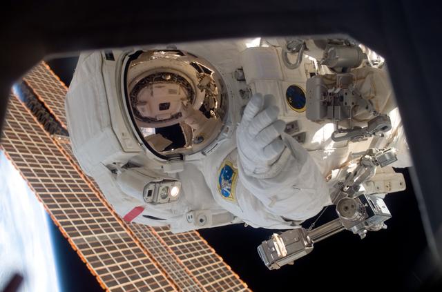 NASA image: Whitson during Expedition 16 EVA 10/Alpha