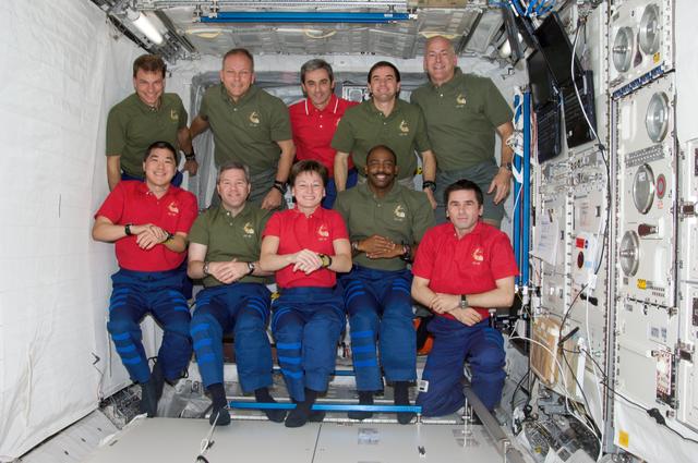 NASA image: Expedition 16 and STS-122 Crewmembers in Columbus