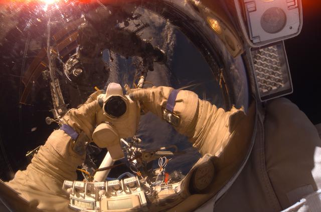 NASA image: Kononenko taking photo during ISS Russian EVA 20 on Expedition 17