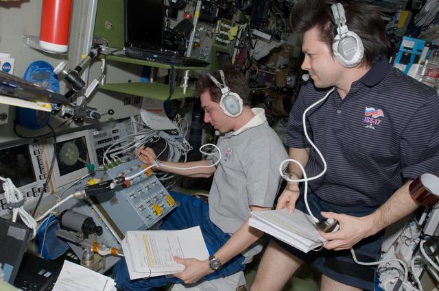 NASA image: Volkov and Kononenko prepare for the undocking of the ESA Jules Verne ATV during Expedition 17