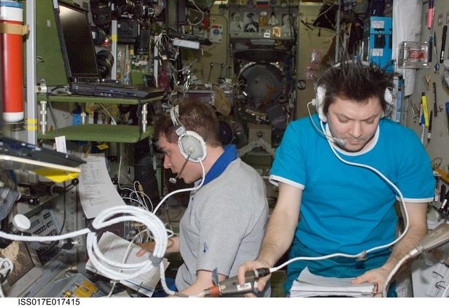 NASA image: Volkov and Kononenko assisted with the docking of the Progress M-65