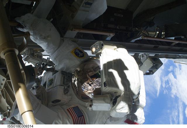 NASA image: Expedition 18 STS-126 extravehicular activity (EVA) 2 crew and equipment translation assembly (CETA) Cart Relocation