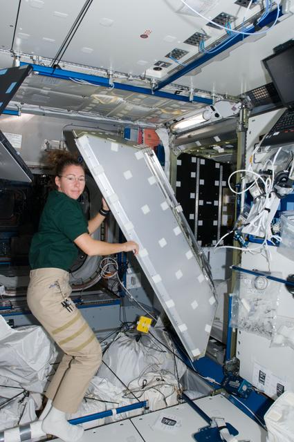 NASA image: ISS Expedition 18 Crew Quarters Compartment Maintenance in Node 2