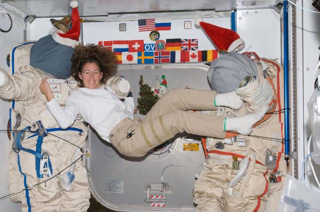 NASA image: ISS Expedition 18 Seasonal Christmas Orlan Suits