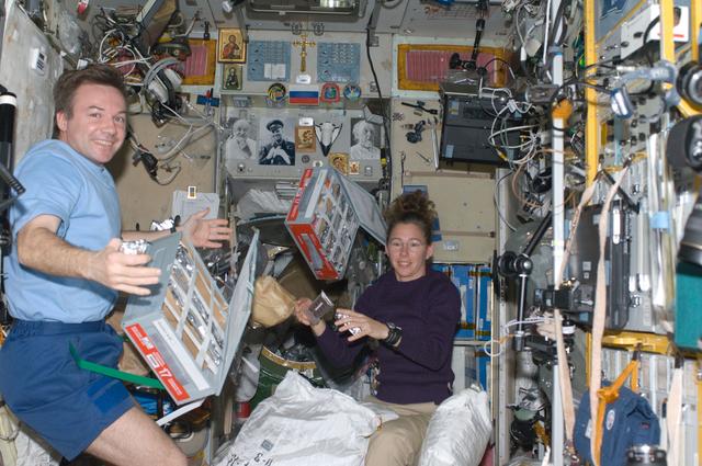 NASA image: ISS Expedition 18 Lonchakov and Magnus in Service Module (SM)