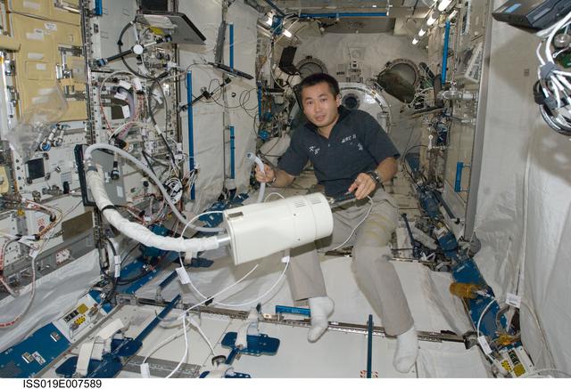 NASA image: Wakata in Japanese Experiment Pressurized Module (JPM)