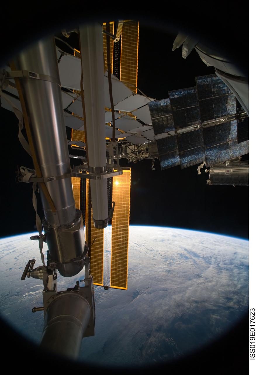 Looking out the port/foward looking window of the Docking Compartment