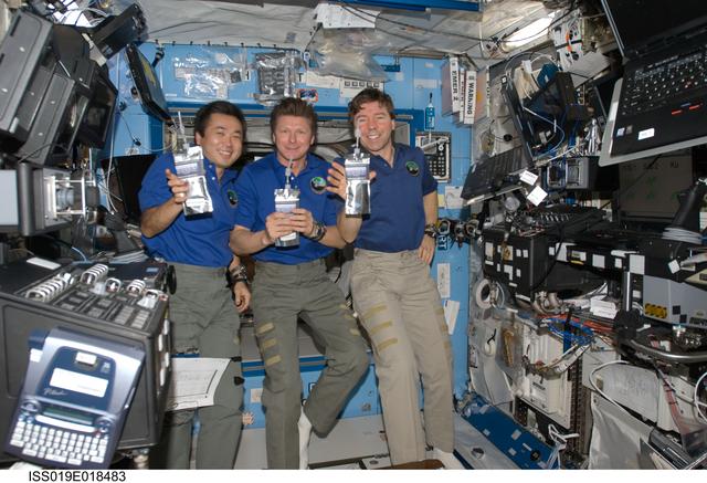 NASA image: Expedition 19 crew tests water from Recycling system