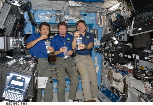 NASA image: Expedition 19 crew tests water from Recycling system
