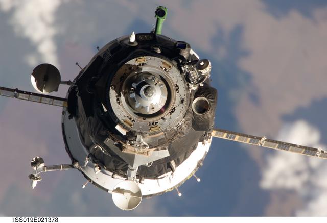 NASA image: The Soyuz TMA-15 spacecraft approaches the International Space Station