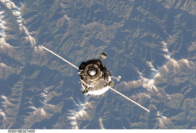 NASA image: The Soyuz TMA-15 spacecraft approaches the International Space Station